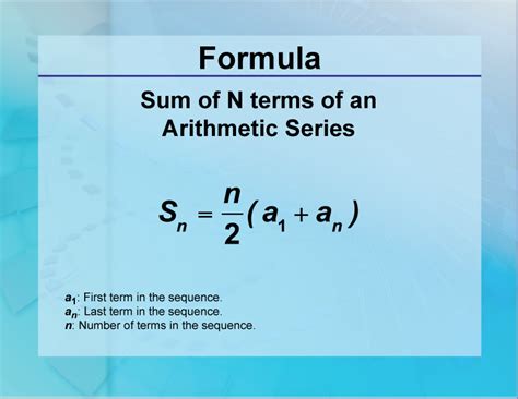 Arithmetic Series Sum Formula